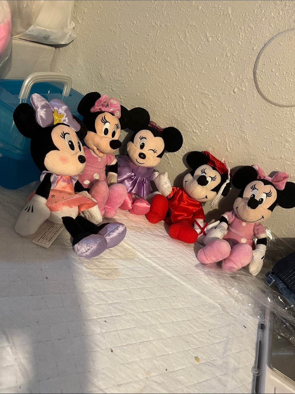 Disney Minnie Mouse Plush Lot - Pink, Purple & Red